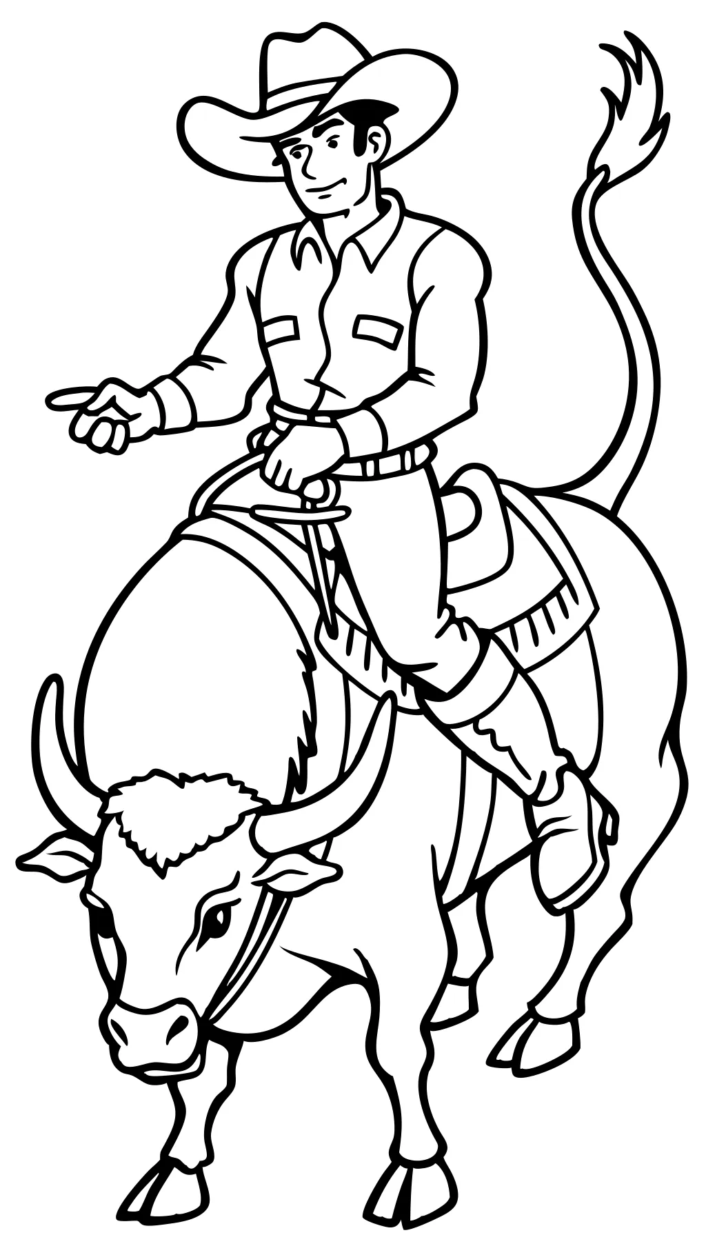 coloring pages of bull riding